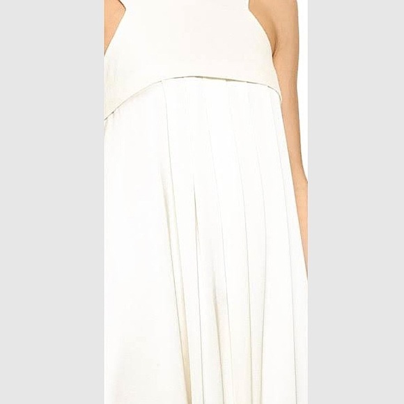 NWT L’AGENCE Satin & Linen Sleeveless Pleated Empire Waist Open Back Maxi Gown S - Picture 4 of 7